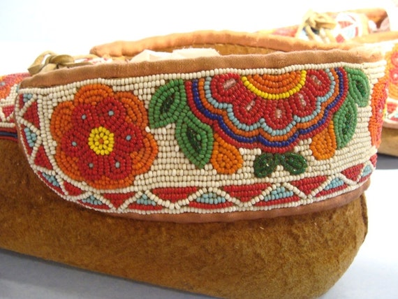 Late 1800s Cree Moccasins Native American Beaded … - image 10