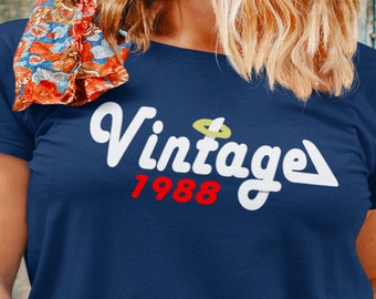 Vintage 1988 Vintage 1980's Shirt Vintage 1988 svg Gift For Him Gift For Her 1988 T-shirt Birthday Quality Unisex Top