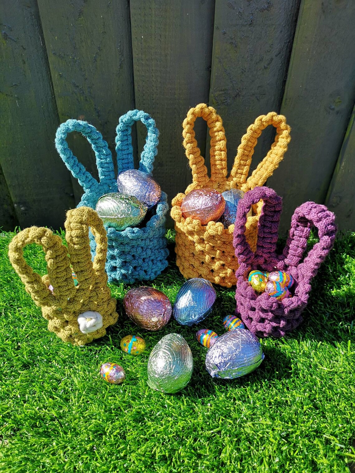 Macramé Easter bunny basket home decor handmade gift Etsy