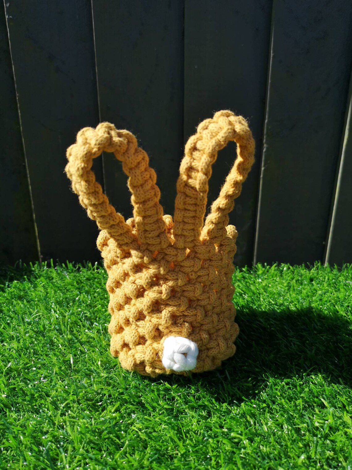 Macramé Easter bunny basket home decor handmade gift Etsy