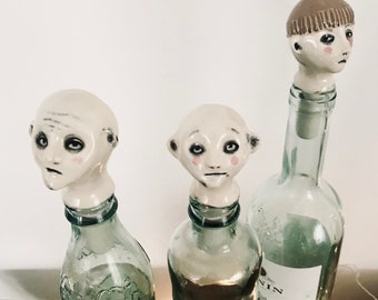 Handmade Ceramic Wine Stopper: Sculptural Bottle Cap