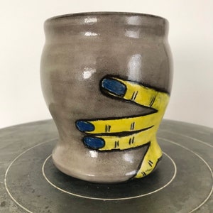 Vaso de cerámica caprichoso, taza de café única, taza de café única, vaso decorado estilo tira cómica, estética de los 90, amantes de los 80