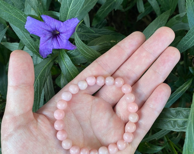 Natural Healing Polished Australia Pink Color Crystal Pink Opal Bracelet Gift For Girl Friend
