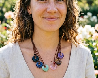 Handmade Rose Quartz Heart Necklace: Healing Crystal Pendant