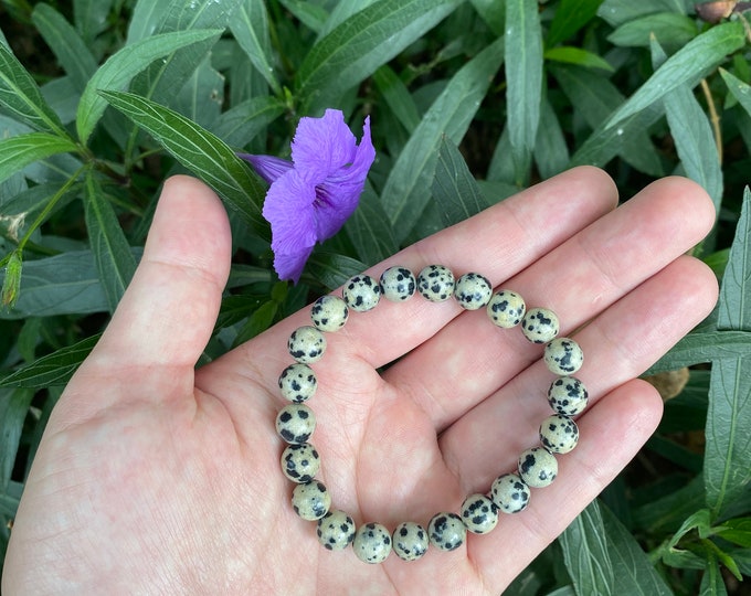 Dalmation Stone Beads Bracelet: A Natural Crystal Jewelry for Healing and Protection