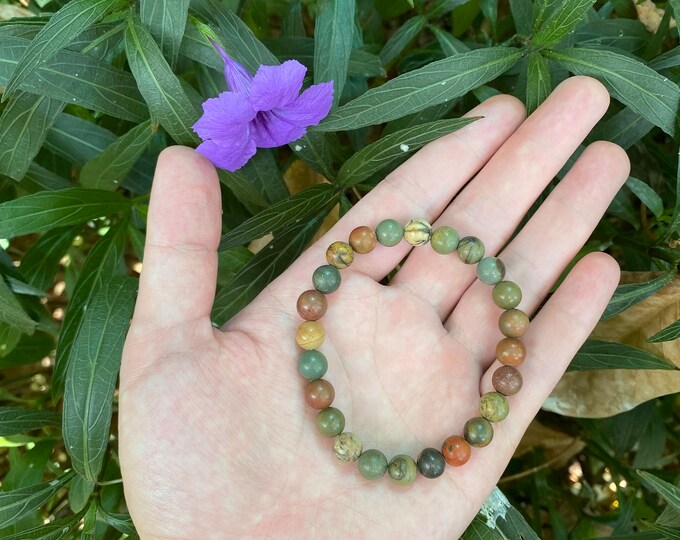 Natural Healing Crystals Picasso Stone Crystal Gemstone Bracelet  Handmade Crystal Beads for a Natural and Elegant