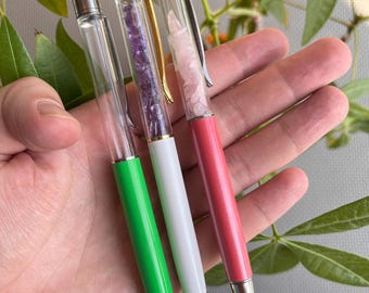 Crystal Pencil - Balance, Courage, Strength, Manifestation - Crystal Pens Stationery Chip Pens Personalised Stylish Pen Gift