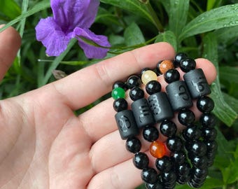Handmade Zodiac Obsidian Bracelet: Gemstone Jewelry for Stress Relief