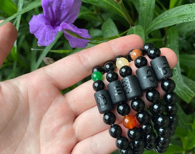 Handmade Natural Zodiac bracelets,obsidian beads bracelets Gemstone Jewelry for Stress Relief & Positive Energy, Best Mother's Day Gift