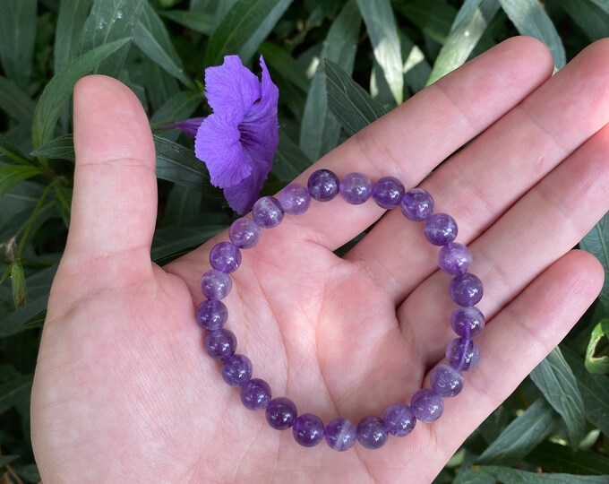 Healing Energy Bracelet with Handpicked Natural Amethyst Beads - Perfect Gift for Mother's Day