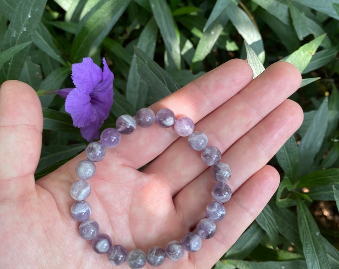 Natural Amethyst Bracelet - Artisanal Handmade Gemstone Beads for Meditation,Thoughtful Mother's Day Gift