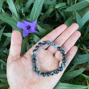 Natürliche handgemachte Heilung polierte Kristall Schneeflocke Alabaster Armband
