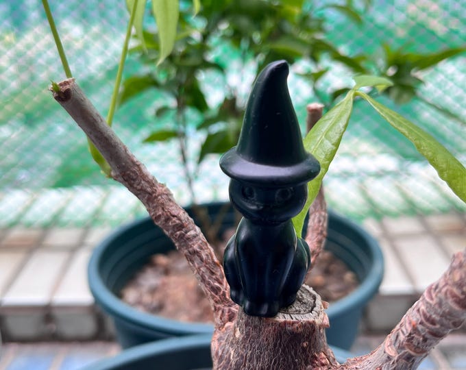 Black Stone Magical Cat,Obsidian Carvings,Crystal Cat,Natural Crystal Jewerly,Black Stone Decoration Gift Energy Powering Crystals