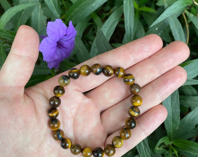 Natural Yellow Tiger Eye Crystals Energy Bracelet Handmade Healing Gemstone Jewelry Bracelets