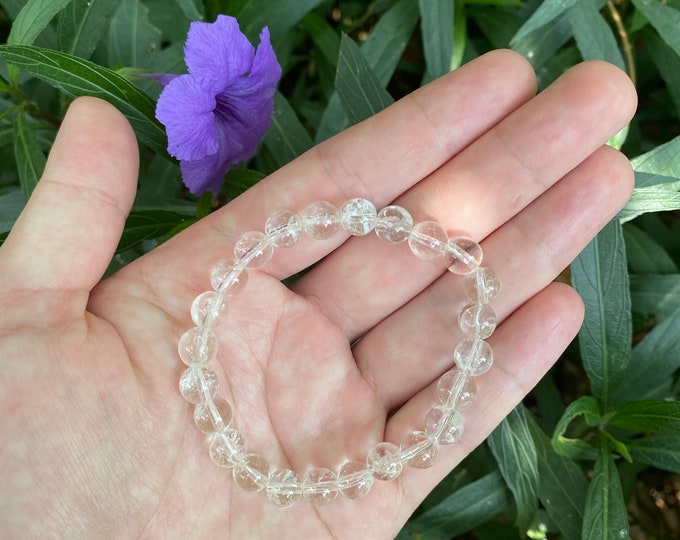 Clear Quartz Polished  Healing Crystals Clear Quartz Crystal Bracelets Christma Gifts Bracelet