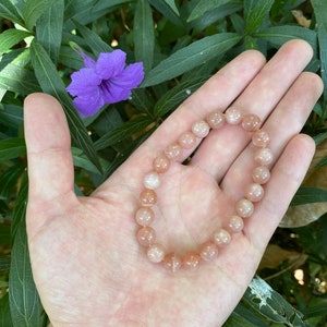 Natural Sunstone Bracelets,Handmade Crystal Bracelets,Crystal Energy Jewerly,Beautiful Gift For Women