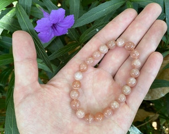Natural Sunstone Bracelets,Handmade Crystal Bracelets,Crystal Energy Jewerly,Beautiful Gift For Women
