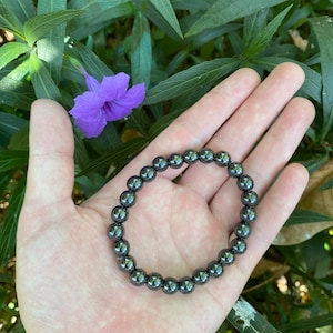 Handmade Black Hematite Crystal Bracelet: Natural Gemstone Healing