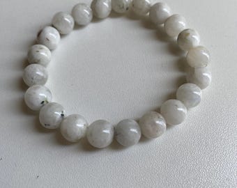 Bracciale Pietra di Luna Bianca Adularia Qualità AA (±8 mm