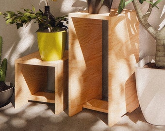 Minimal Handcrafted Plywood Plant Stand - Customizable Design