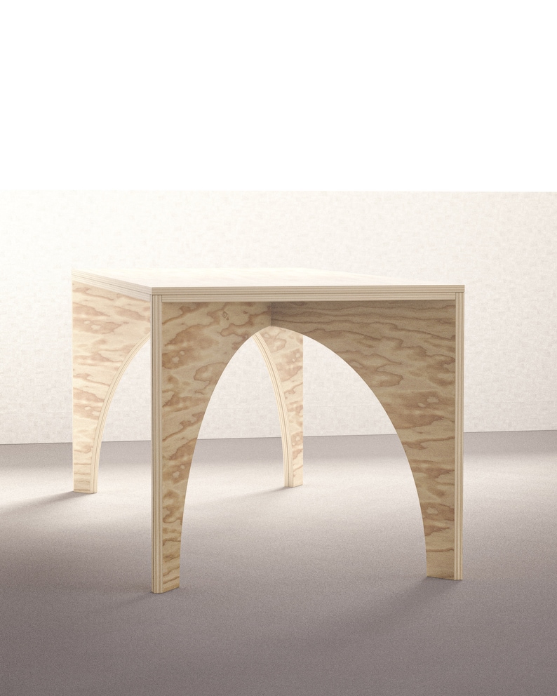 Contemporary Plywood Dining Table With Rounded Legs Etsy
