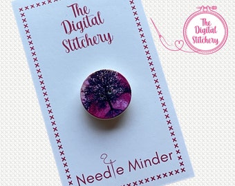 Tree of Life Button Needle Minder for Cross Stitch, Embroidery, Needlecraft, Cover Minder for Diamond Art Painting, Stitcher Gift