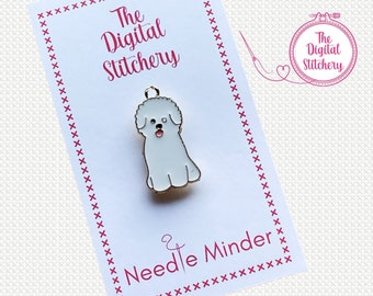 Puppy Dog Needle Minder for Cross Stitch, Embroidery, Needlecraft, Cover Minder for Diamond Art Painting, Stitcher Gift