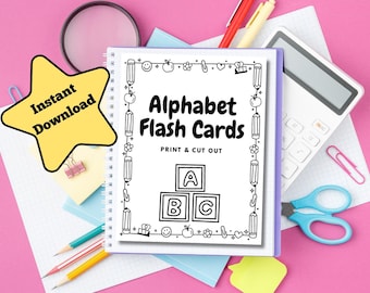 Flashcards imprimables de l'alphabet | Lettres majuscules et minuscules | Activité de coloriage pour les enfants | Apprentissage préscolaire et à la maison