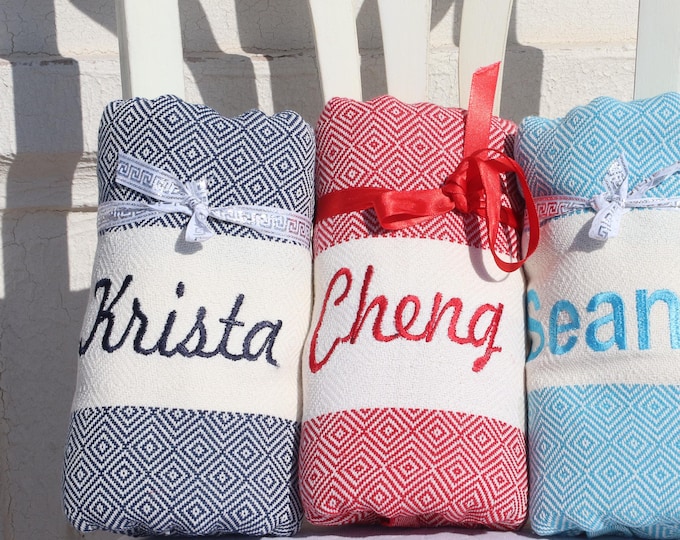 Personalized Turkish Beach Towel Gifts, Gift for Her, Bachelorette Party Favor, Bridesmaid Gifts, Wedding Gifts, Home Decor and Gifts, Towel