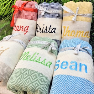 Personalized Turkish Beach Towel, Custom Bachelorette Party, Bridesmaid Gifts