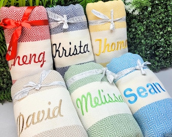 Personalized Beach Towel Gift, Personalized Gift, 40''x70'', Bachelorette Party, Bridesmaid Gift, Wedding Gift, Party Favor, Turkish Towel