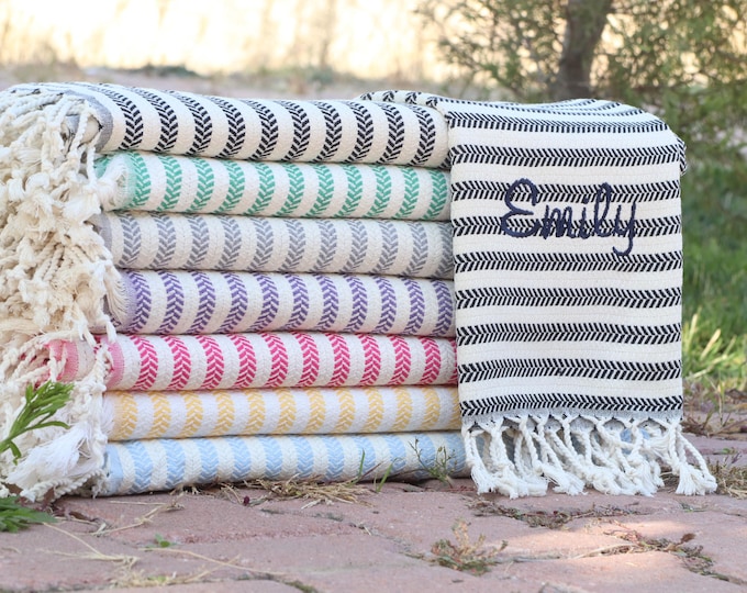 Personalized Beach Towel, Personalized Gifts, Bridesmaid Gifts, Bachelorette Party Favor, Wedding Gifts, Home Gift, Gift for Her, Home Decor