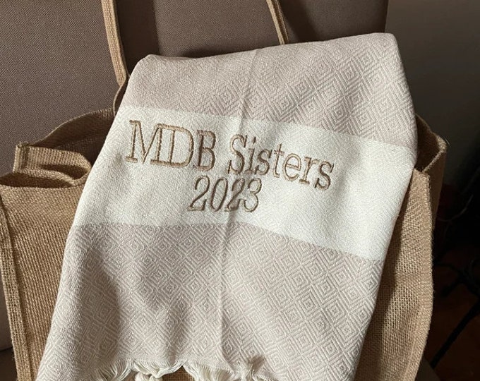 Personalized Turkish Beach Towel, Personalized Gifts, Home Gifts, Gift for Her, Bridesmaid Gifts, Bachelorette Party Gifts,Custom Home Decor