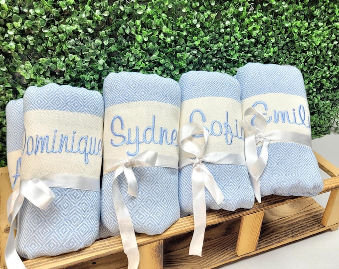 Personalized Gift, Personalized Turkish Beach Towel, Bridesmaid Gifts, Bachelorette Party,Home Gift,Gift For Her,Gift Under 20, Wedding Gift