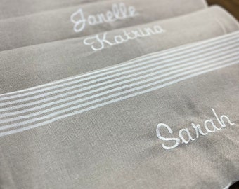 Personalized Turkish Cotton Beach Towel: Bachelorette Party Favor