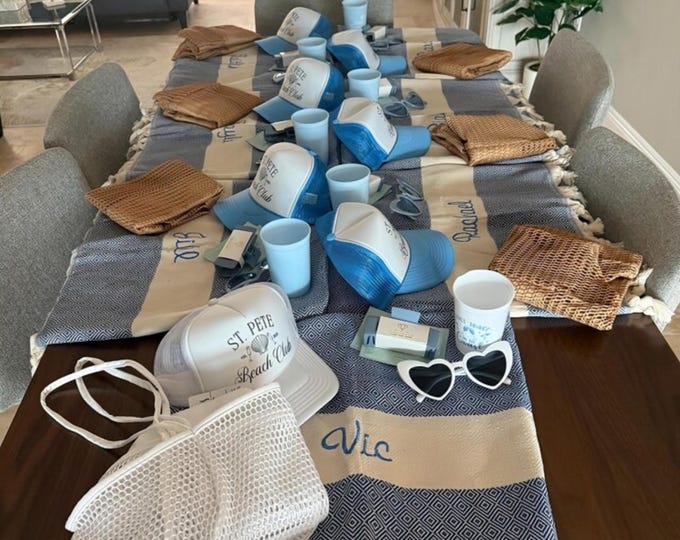 Personalized Beach Towel Gifts, Personalized Gifts, Bachelorette Party Favor, Bridesmaid Gifts, Wedding Favor, Gift for Her, Bride Gifts