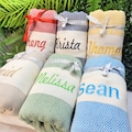 Personalized Turkish Beach Towel, Bridesmaid Bachelorette Party Gift