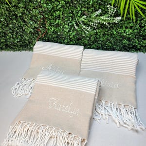 Toalla turca personalizada, regalos personalizados, regalos para damas de honor, toalla de playa, despedida de soltera, regalo para ella, regalos de boda, recuerdo de fiesta