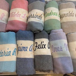 Personalized Turkish Beach Towel: Custom Embroidered Gift