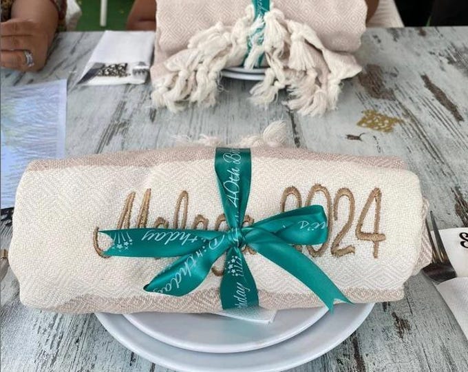 Personalized Turkish Beach Towel, Personalized Gifts, Bachelorette Party, Bridesmaid Gifts, Wedding Gift, Gift for Her, Home Gift, Trip Gift