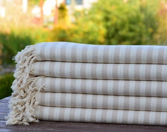 Personalized Turkish Cotton Beach Towel: Custom Monogrammed Gift
