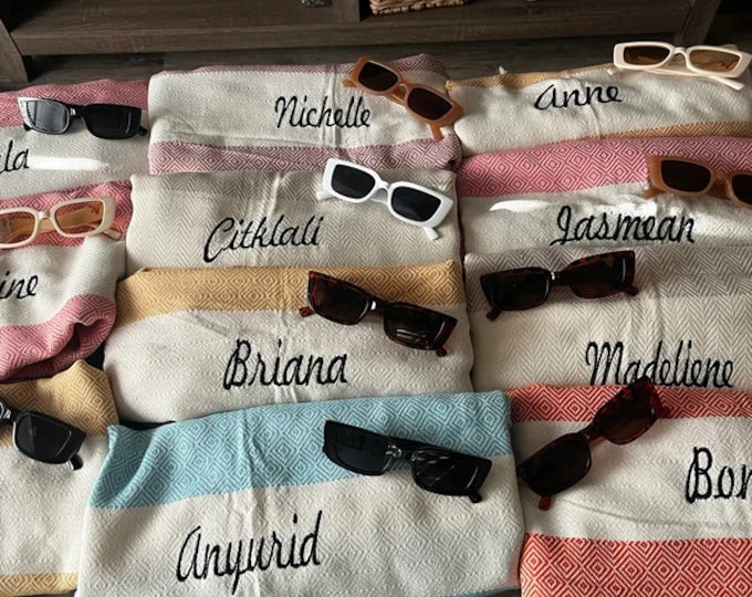 Personalized Turkish Beach Towel Gifts, Gift for Her, Bachelorette Party Favor, Bridesmaid Gifts, Wedding Gifts, Custom Unique Gift Towel