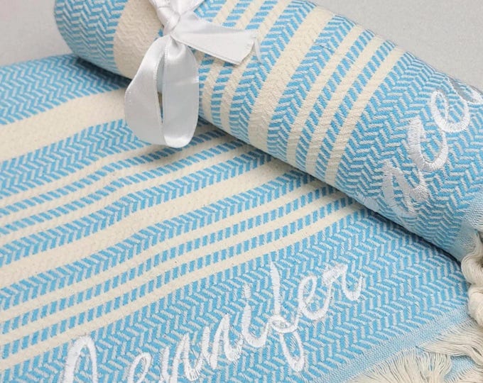 Personalized Beach Towel, Personalized Gift, Bachelorette Party, Bridesmaid Gifts, Party Favor, Gift for Her, Wedding Gift, Birthday Gifts