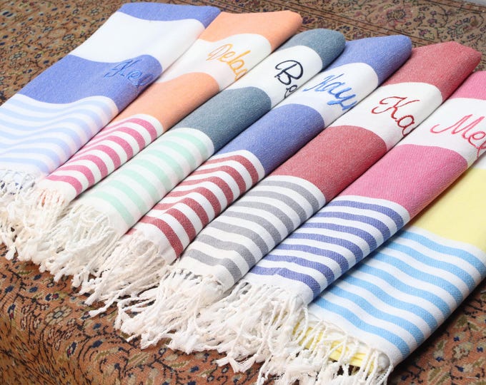 Personalized Gift, Personalized Turkish Beach Towel, Bridesmaid Gifts, Bachelorette Party,Home Gift,Gift For Her,Gift Under 20, Wedding Gift