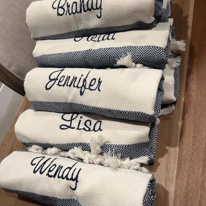 Personalized Turkish beach towel, custom beach towel, personalized gifts, custom wedding gifts, bridesmaid gifts, bachelorette party favors, gifts for her, personalized wedding gifts, custom bridesmaid towels, embroidered beach towels, unique gifts for her, Turkish towels, custom gifts for women, beach towels with initials, bridal party gift ideas, personalized towels for bride, beach towel gift for bridesmaid, custom name beach towel, thoughtful wedding gift.