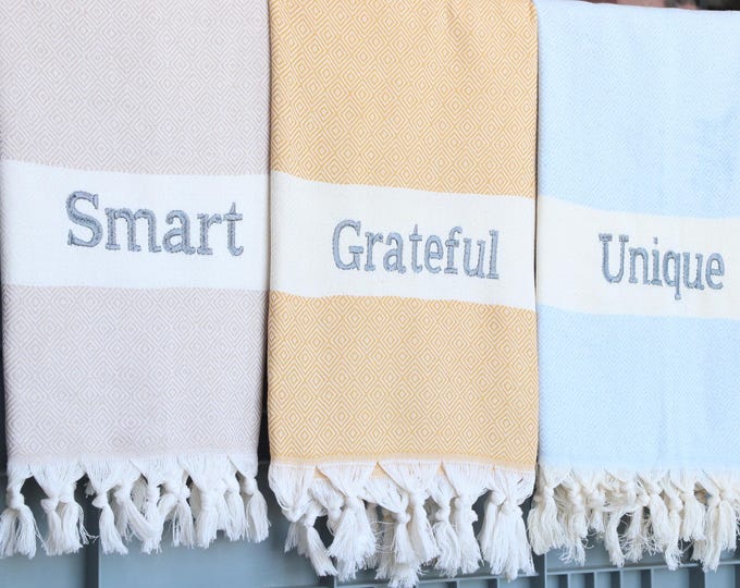 Personalized Bridesmaid Gift Towel, Monogrammed Turkish beach towels, Bridesmaid Gift Towel, Home Gifts, Personalized Gifts