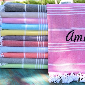 Personalized Turkish Towel, Beach Towel, Personalized Gifts, Bachelorette Party Favor, Wedding Gifts, Home Gift, Bridesmaid Gift, Home Decor