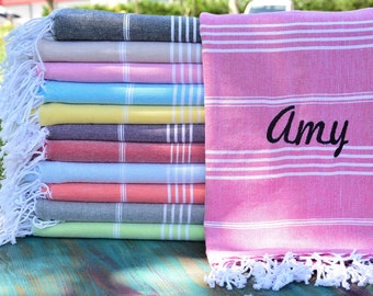 Personalized Turkish Towel, Beach Towel, Personalized Gifts, Bachelorette Party Favor, Wedding Gifts, Home Gift, Bridesmaid Gift, Home Decor