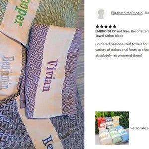 Personalized Turkish beach towel, custom beach towel, personalized gifts, custom wedding gifts, bridesmaid gifts, bachelorette party favors, gifts for her, personalized wedding gifts, custom bridesmaid towels, embroidered beach towels, unique gifts for her, Turkish towels, custom gifts for women, beach towels with initials, bridal party gift ideas, personalized towels for bride, beach towel gift for bridesmaid, custom name beach towel, thoughtful wedding gift.