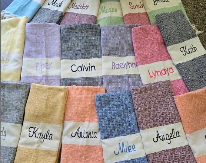 Personalized Gift, Personalized Turkish Beach Towel, Bridesmaid Gifts, Bachelorette Party,Home Gift,Gift For Her,Gift Under 20, Wedding Gift